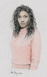 Drawing demo of Naomi Ackie