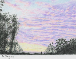 Drawing demo of a sunset